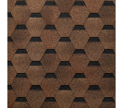 Гибкая черепица Шестигранник Коричневый от производителя  Docke по цене 359 р